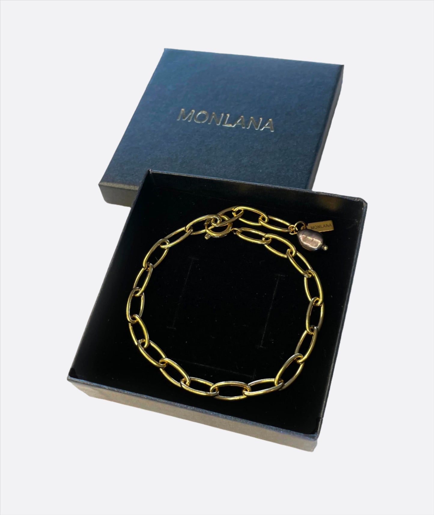 Bracelet With Black Natural Pearl