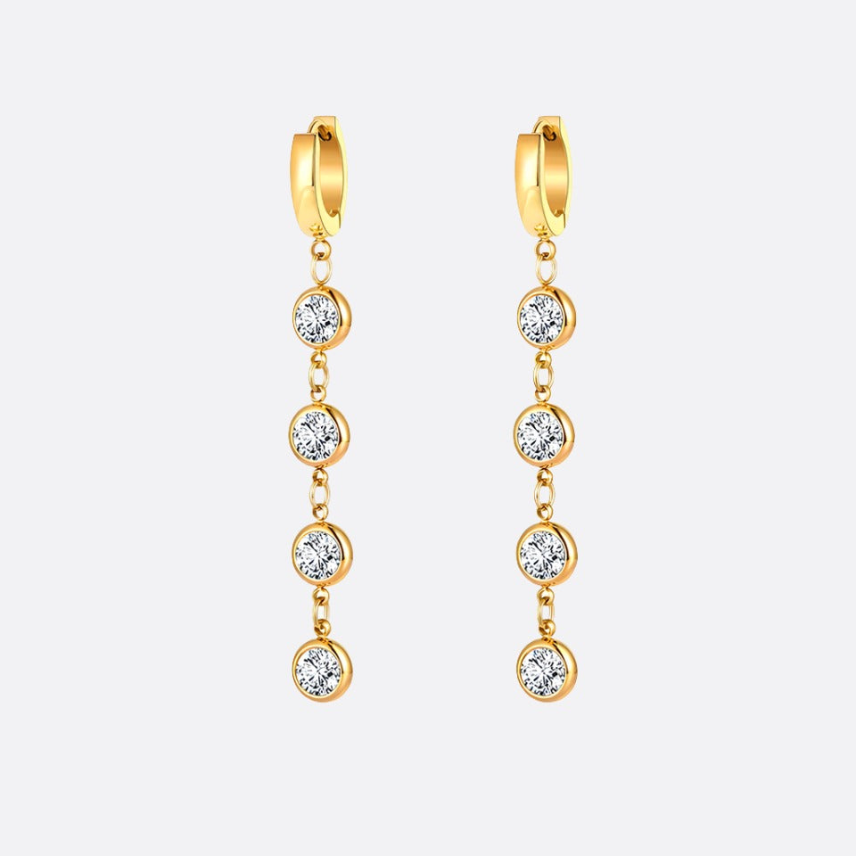 Long Zircon Earrings