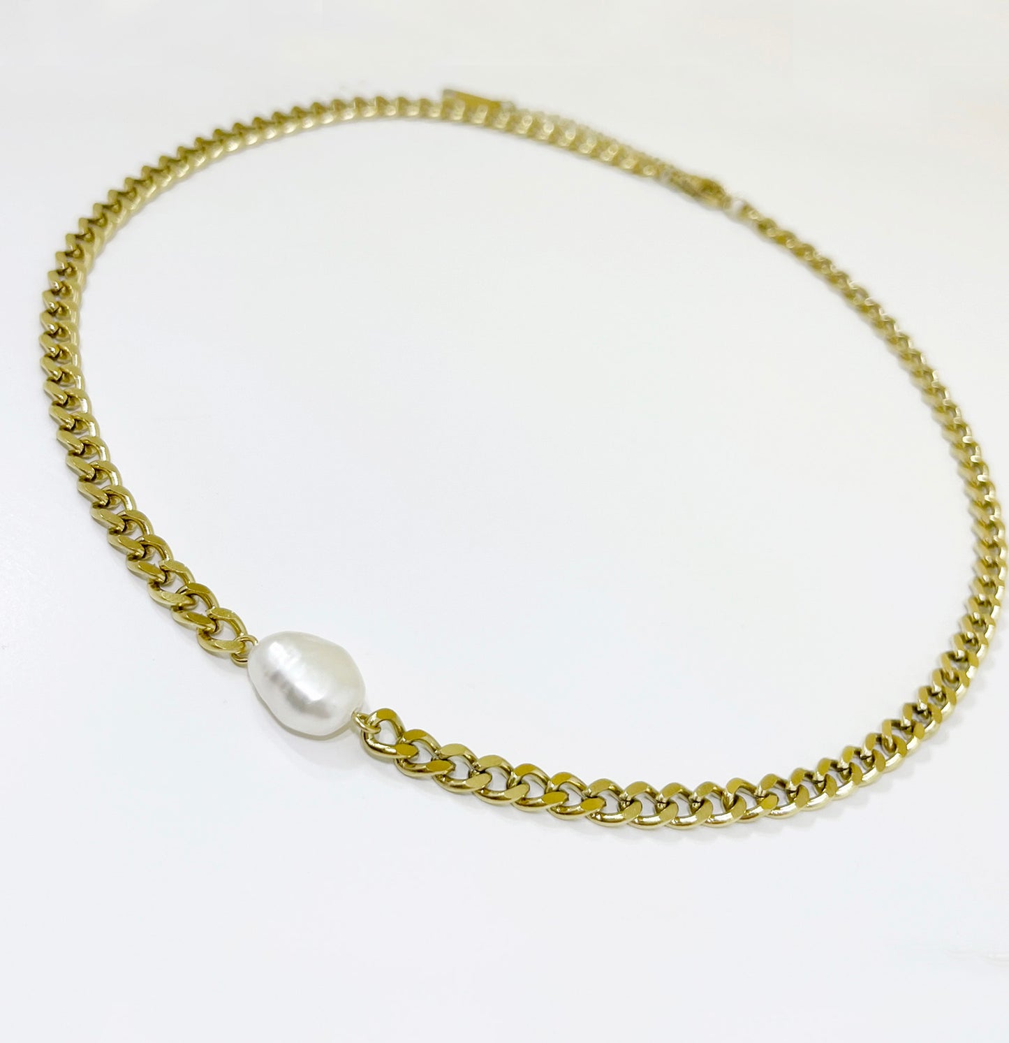 Floating Natural Pearl Chain Necklace