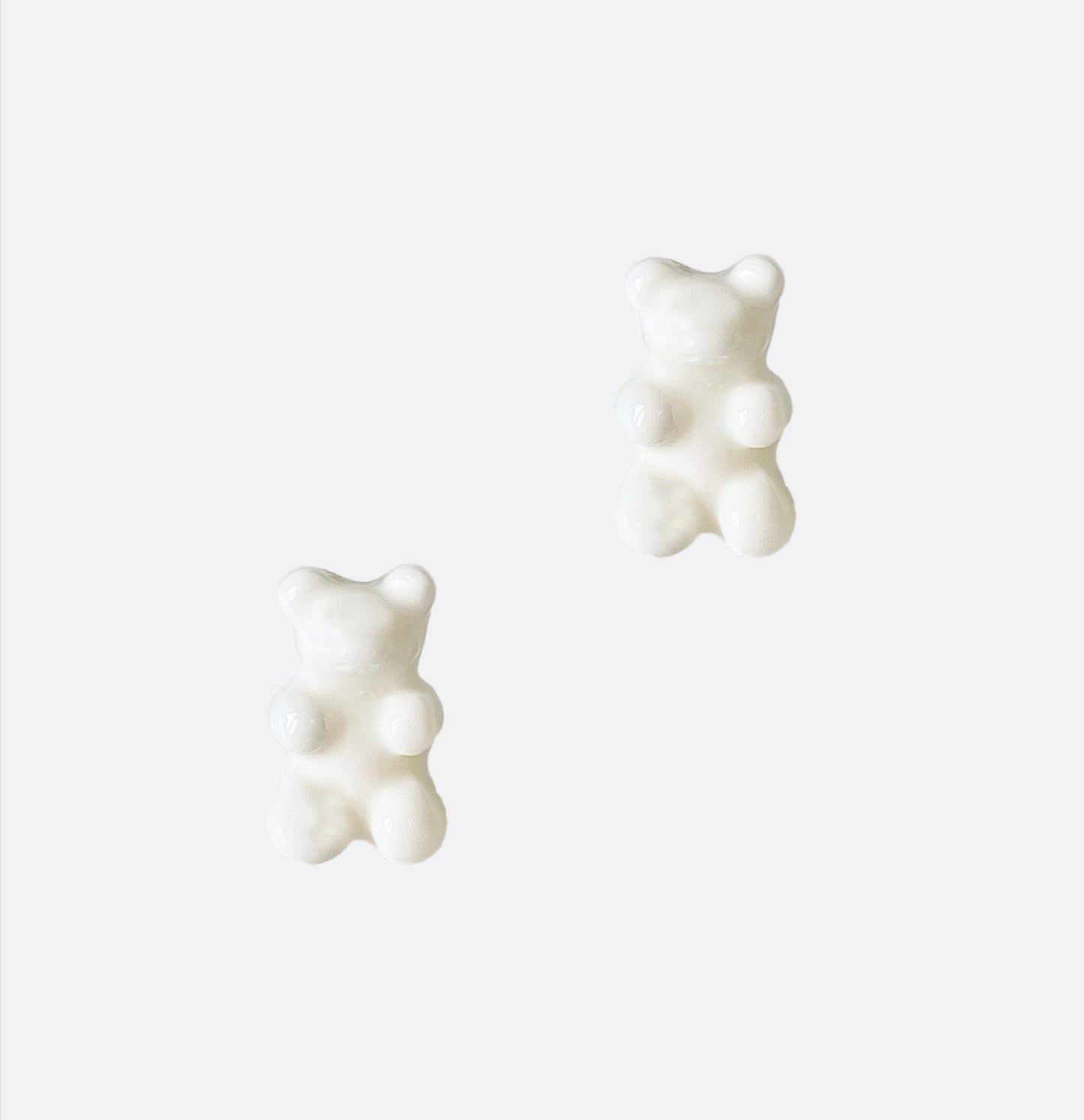 White Gummy Bear Stud Earrings