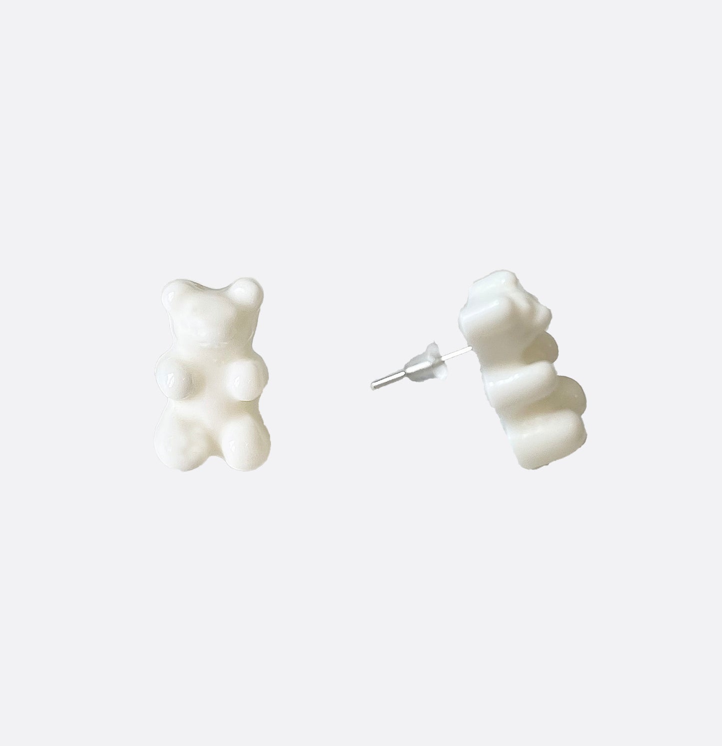 Gummy Bear Stud Earrings - White