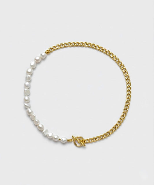 Hanna Natural Pearl - Gold Chain Necklace