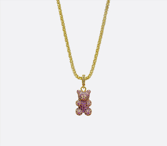 Shiny Gummy Bear Necklace - Purple