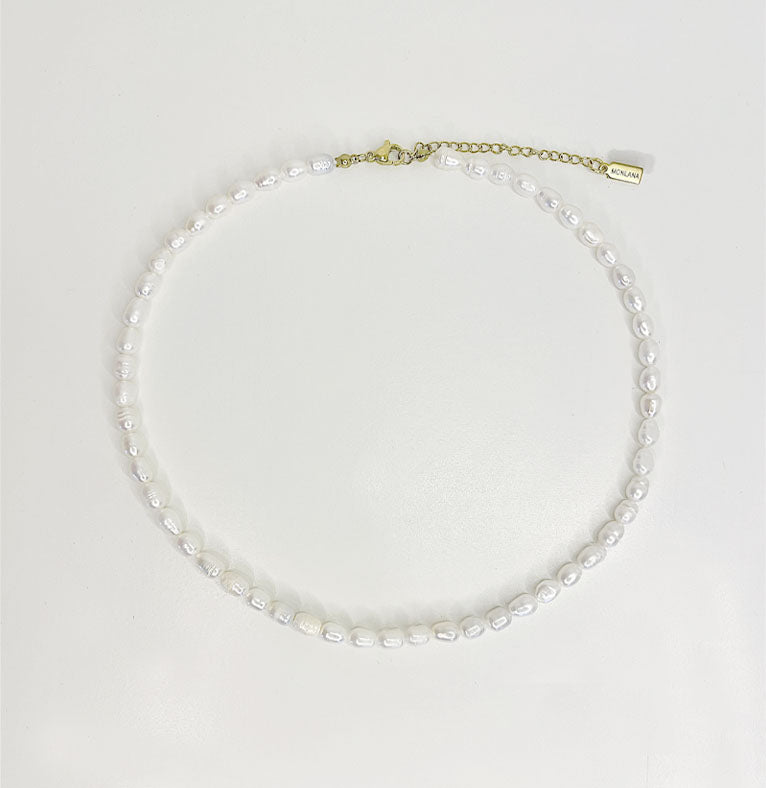 Natural Small Rice Pearl Necklace