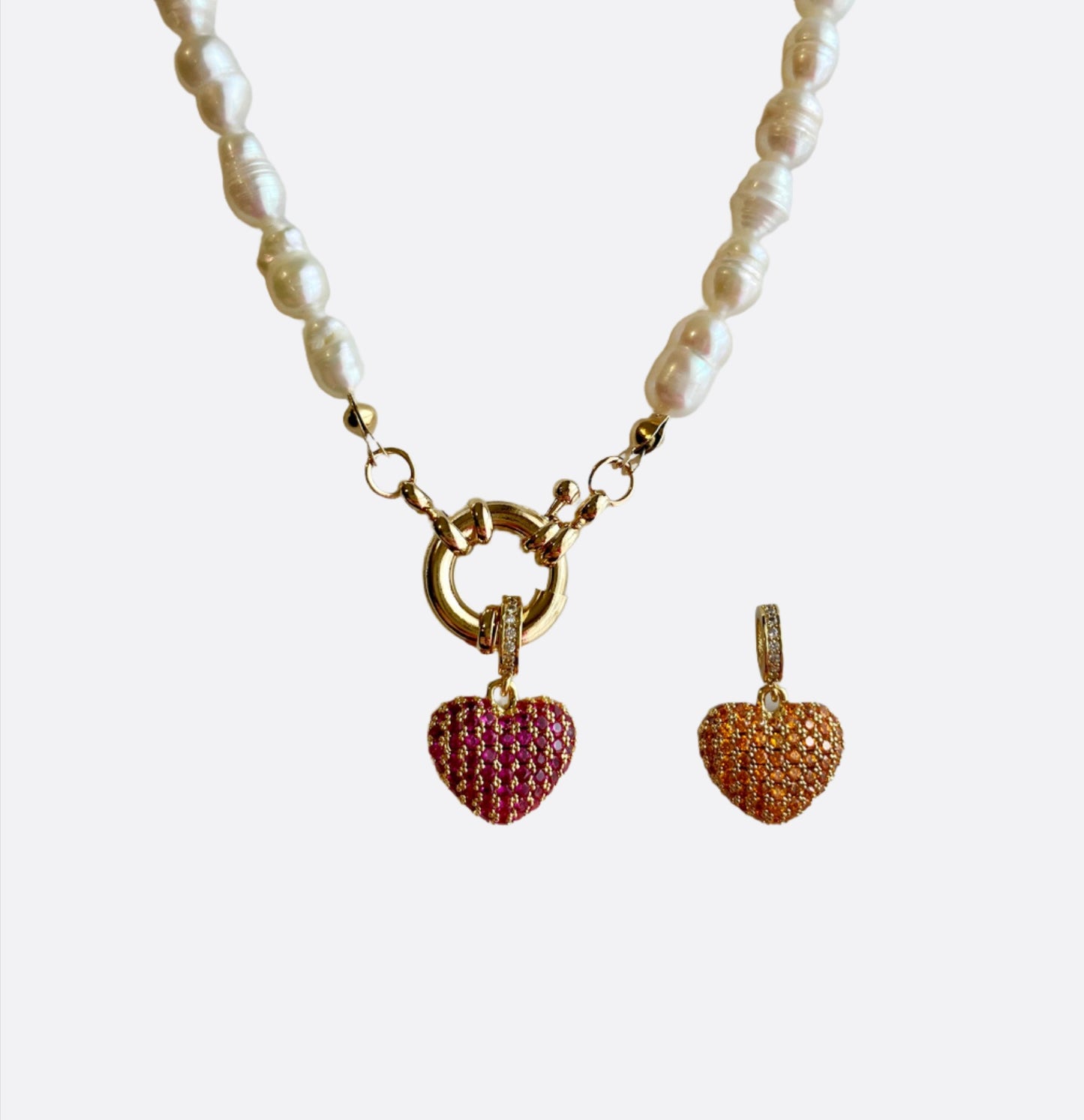 Shiny Heart Freshwater Pearl necklace