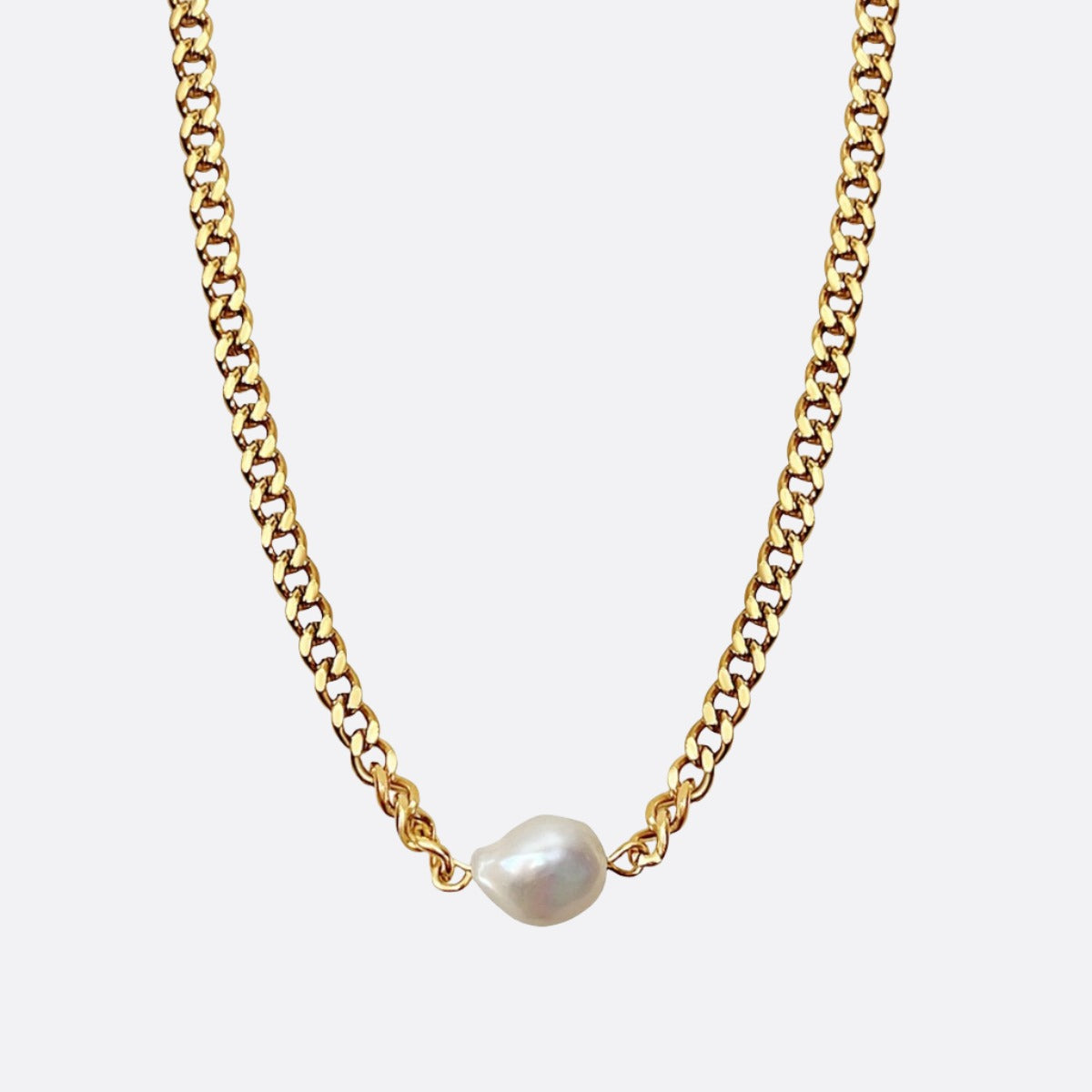 Floating Natural Pearl Chain Necklace