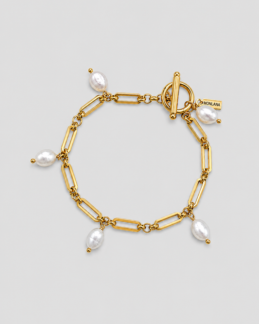 Fringe Natural Pearl Chain Bracelet