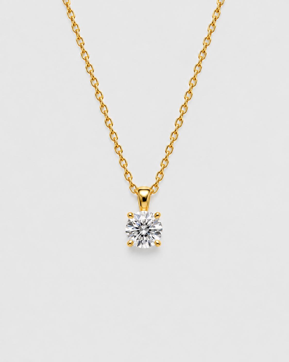 MONLANA Lab-Grown Diamond Necklace 1.00 ct with 18K gold-plated chain and round brilliant diamond pendant