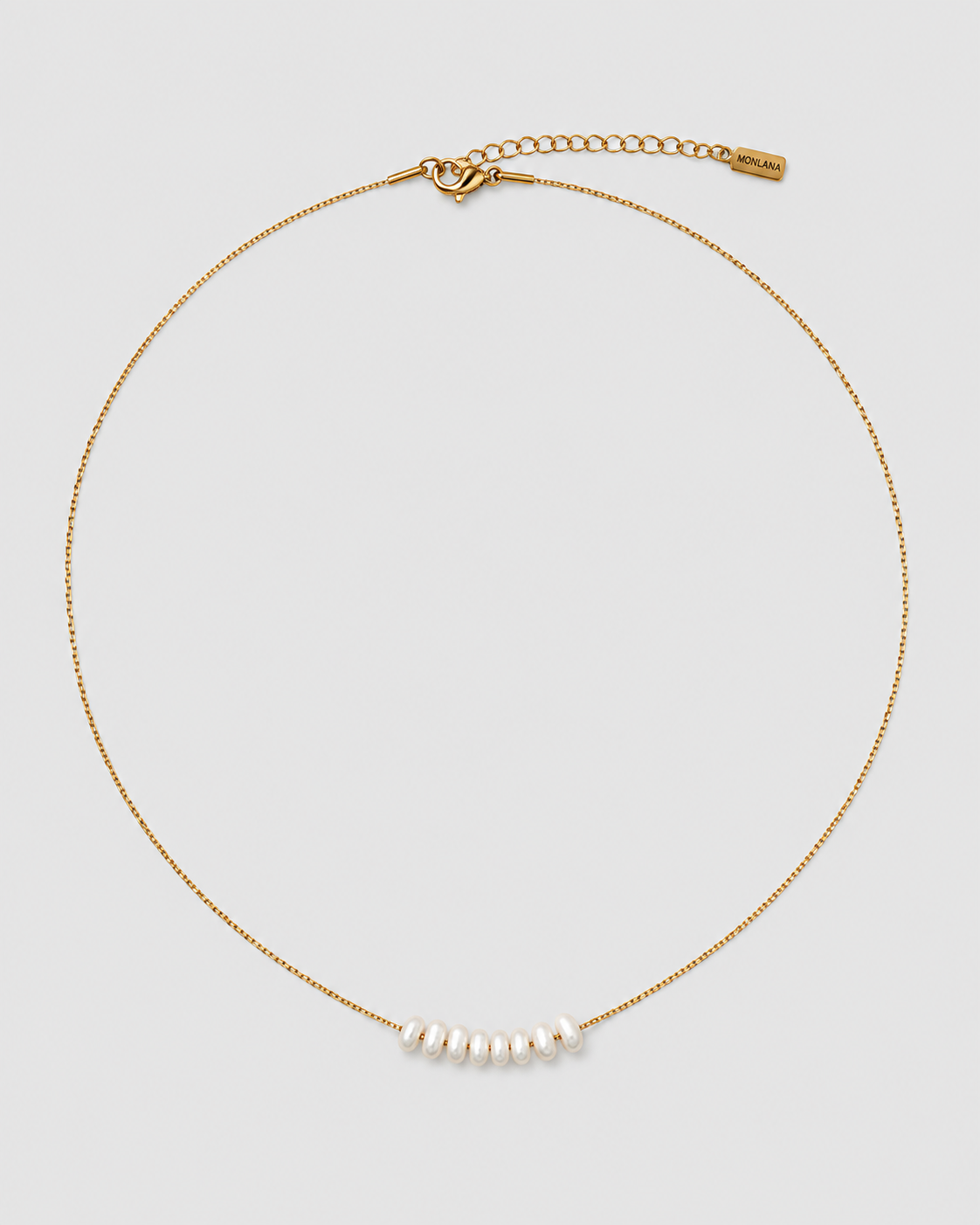 MONLANA Mini Freshwater Pearl Necklace with small freshwater pearls and gold chain