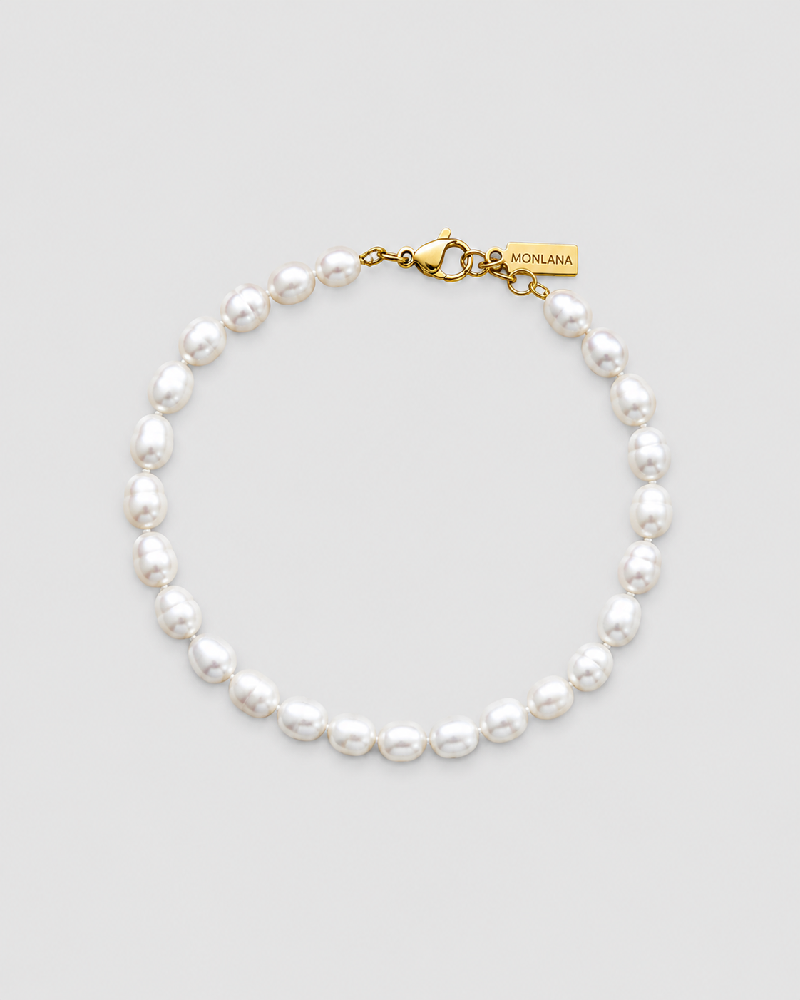 MONLANA Portofino Natural Pearl Bracelet with freshwater pearls and gold clasp