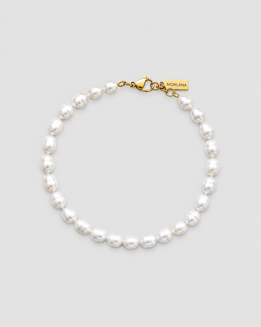 MONLANA Portofino Natural Pearl Bracelet with freshwater pearls and gold clasp