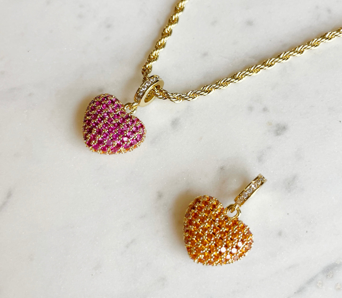 Shiny Heart Necklace - Double sided