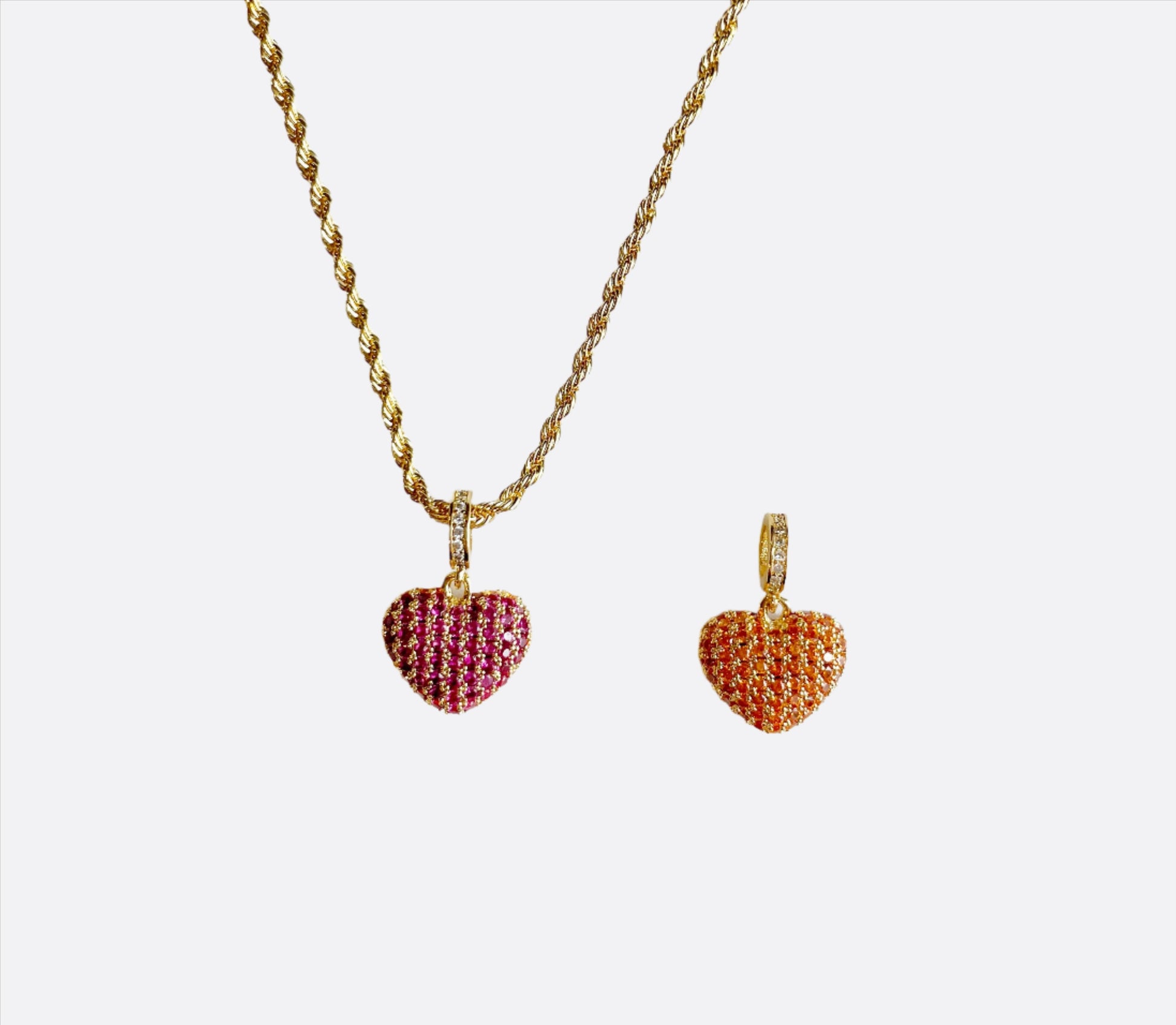 Shiny Heart Necklace - Double sided