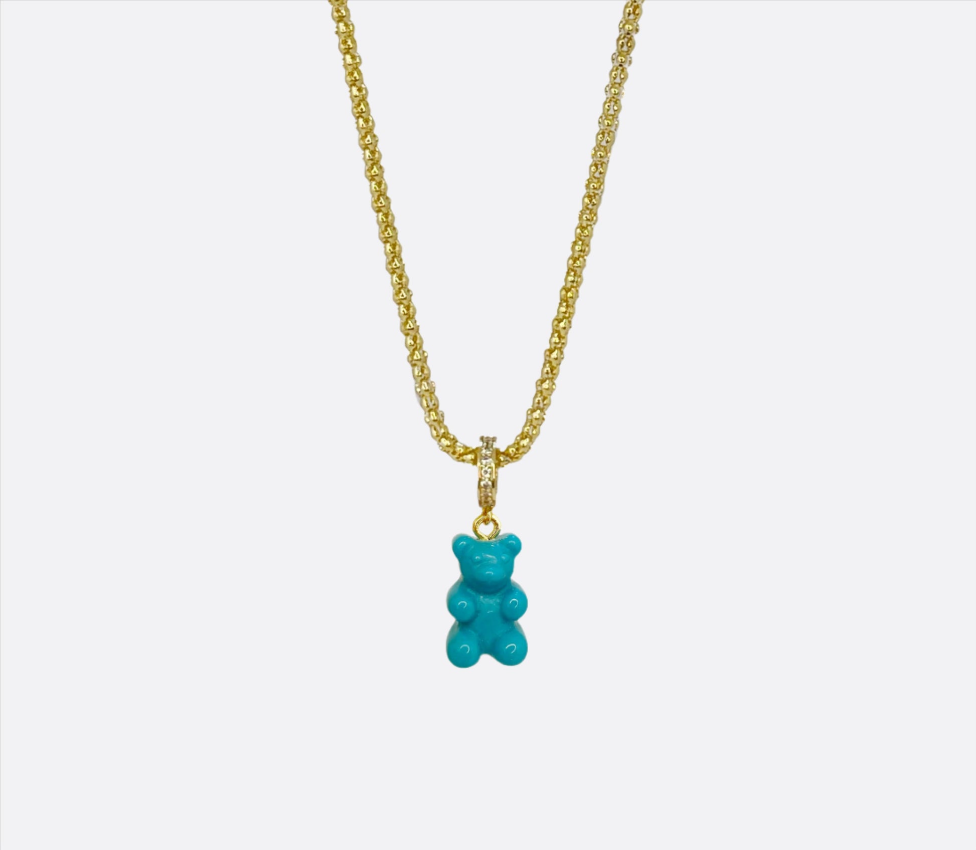 Turquoise Gummy Bear Necklace