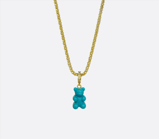 Turquoise Gummy Bear Necklace