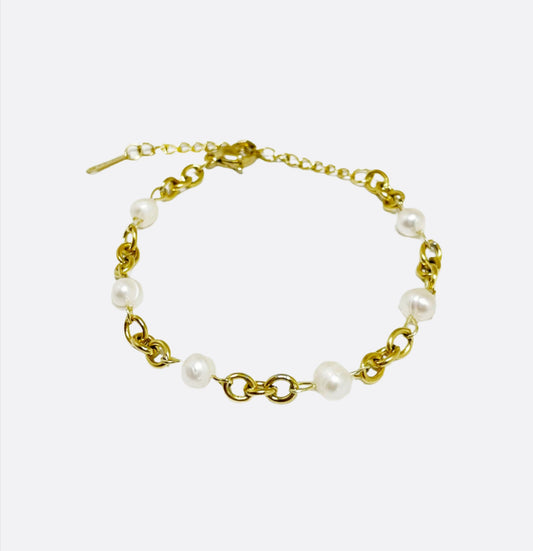 Paris Natural Pearl Chain Bracelet