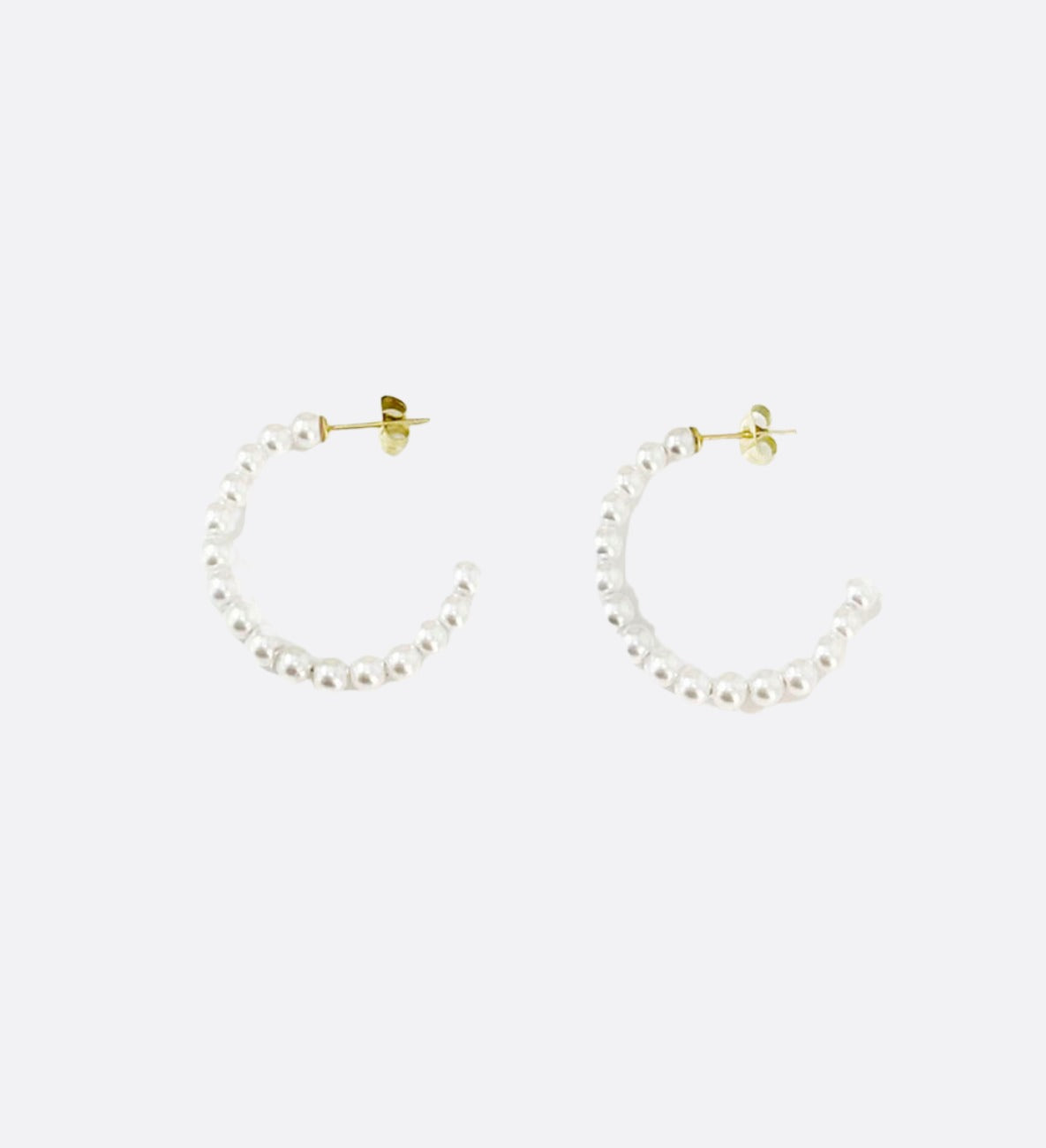 Pearl Circle Hoops Earrrings