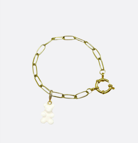 Gummy Bear Adjustable Bracelet - White