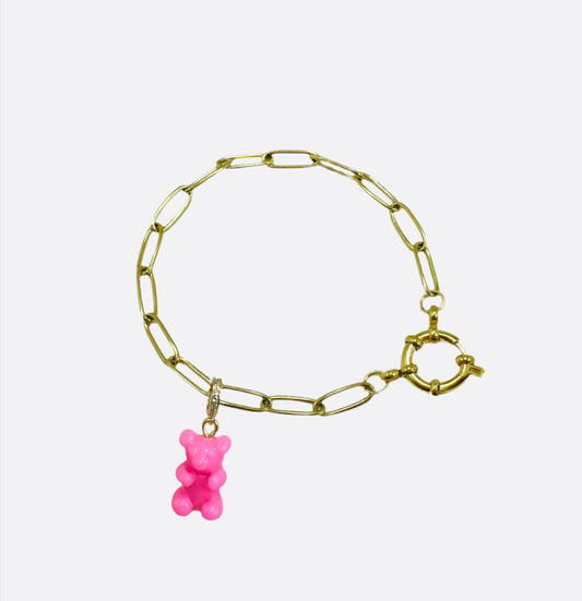 Gummy Bear Adjustable Bracelet - Pink