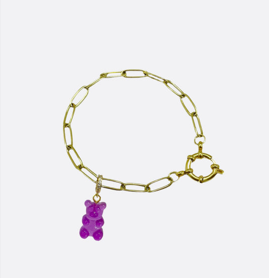 Gummy Bear Adjustable Bracelet - Purple