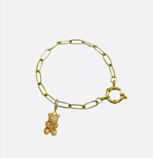 Shiny Bear Adjustable Bracelet - Gold