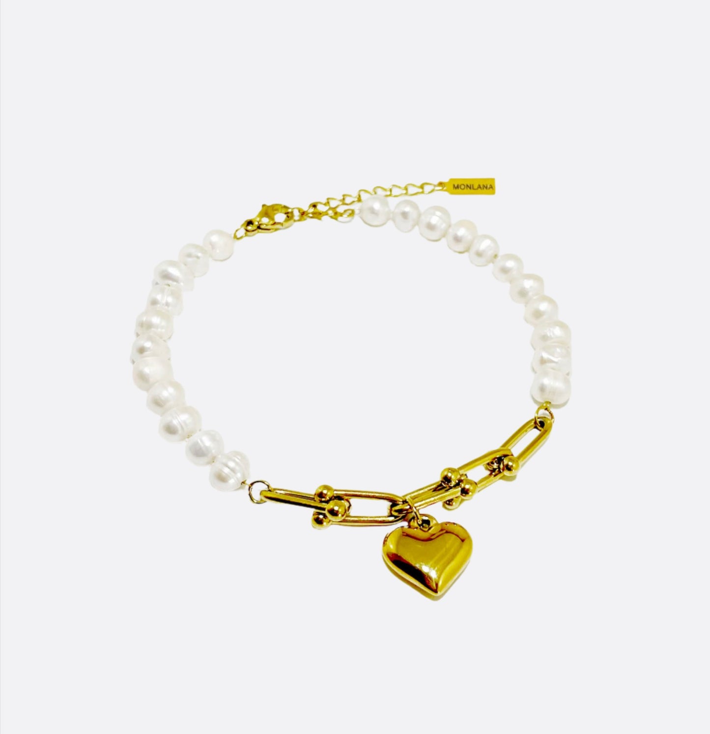 Natural Pearl Heart Bracelet