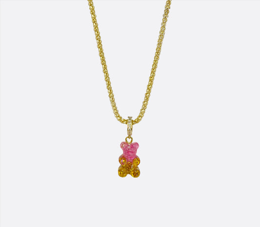 Pink/Yellow Gummy Bear Necklace