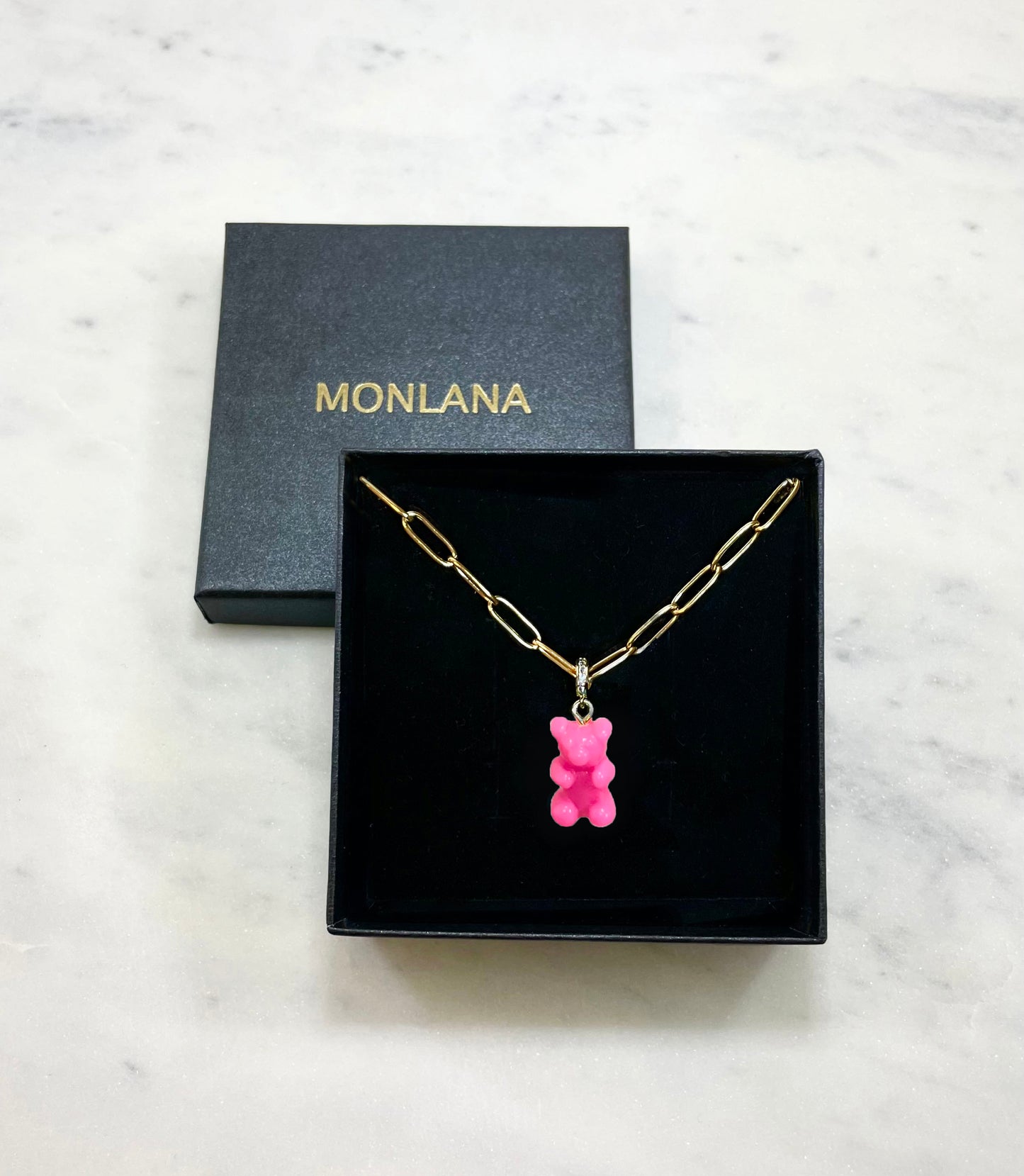 Gummy Bear Adjustable Necklace - Pink