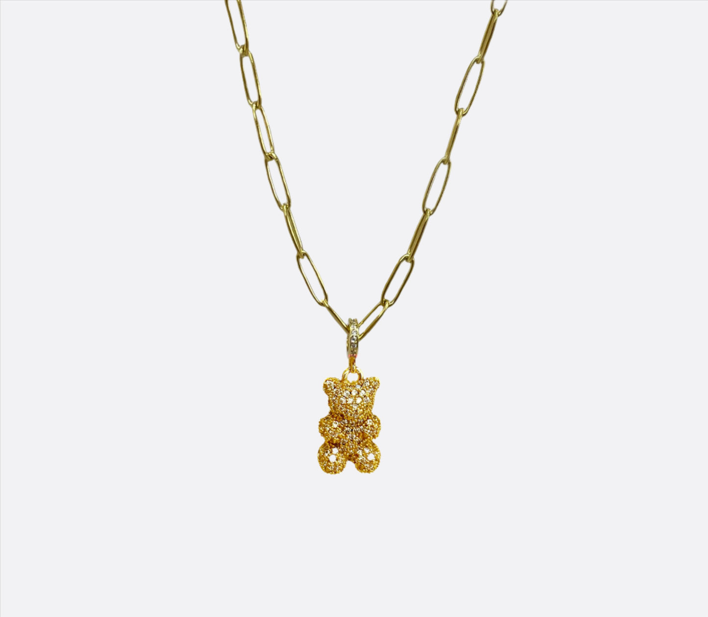 Shiny Gummy Bear Adjustable Necklace - Gold