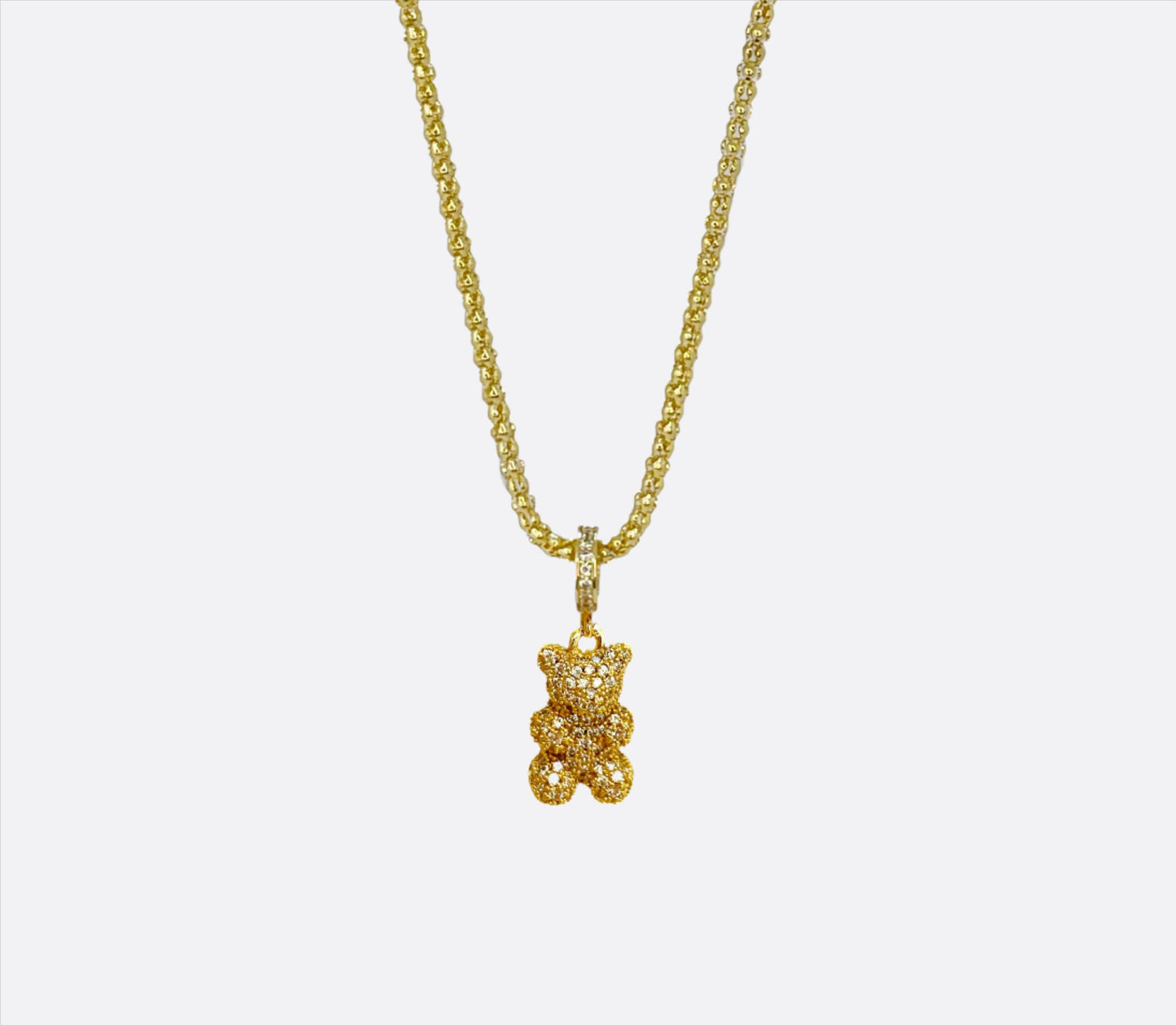 Shiny Gummy Bear Necklace - Gold