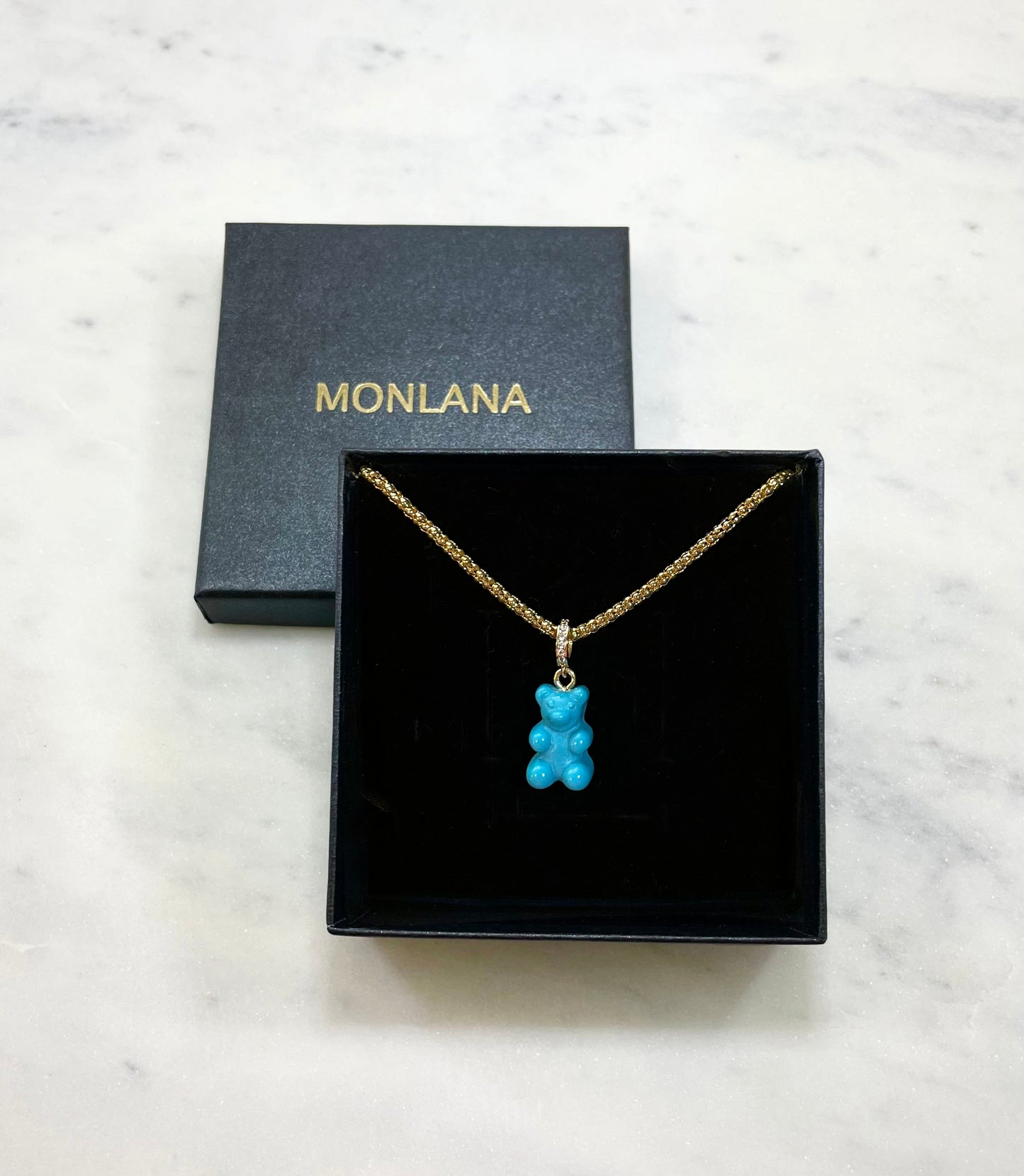 Gummy Bear Necklace - Turquoise