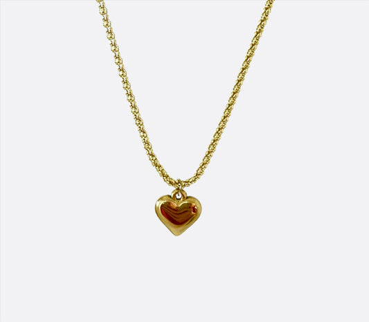 Heart popcorn chain necklace